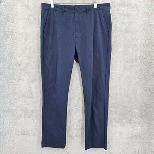 J Crew Factory Thompson Flex Pants 35x32 Blue Tapered Poly Tech Comfort Casual